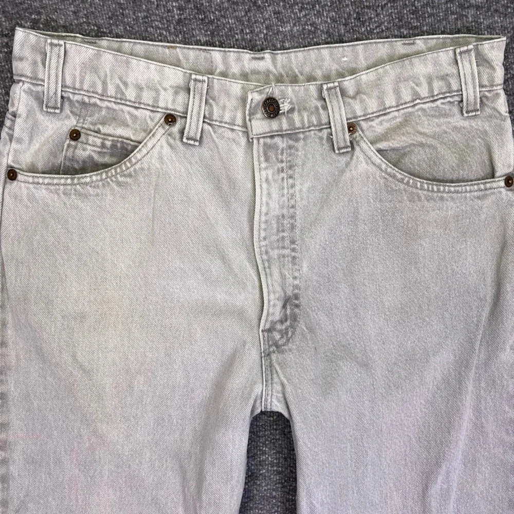 Vintage Levis 509 Jeans Mens 31x31 Gray USA Straight Casual Black Tab Talon 42